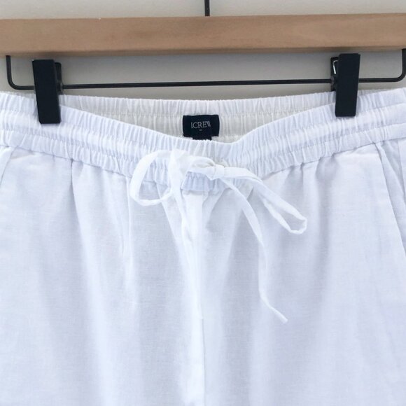 NWT J.Crew Petite Linen-blend Slim Wide-leg Drawstring Pant - Picture 2 of 9